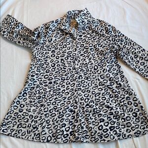 NIC+ZOE leopard print cotton tunic blouse